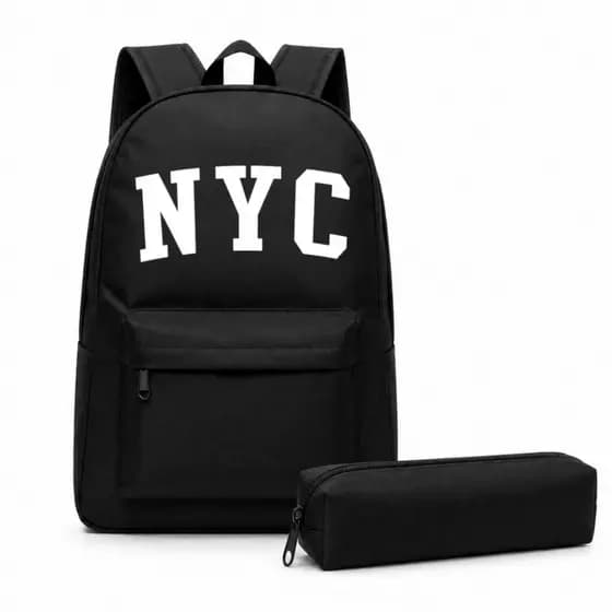 Kit Mochila + Estojo Nylon Faculdade Escola Volta ás Aulas Unissex Envio Imediato