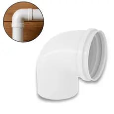 Joelho de PVC 90° Graus Cotovelo 75mm Conexão Curva Para Tubo Branco Esgoto Tigre