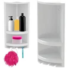 Suporte de Canto Cantoneira Porta Shampoo Branco | Valeplast