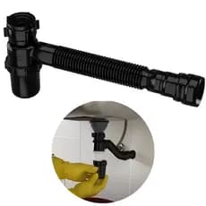 Sifão Sanfonado Com Copo 49cm Preto | Astra