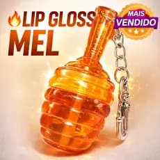 Gloss Labial Mel Vivai com Chaveiro | Lip Gloss Mel | Hidratante Brilho Labial | Favo de Mel | Honey Bear | 3368.1.1