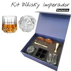 Kit Presente Copos de Vidro Diferentes Whisky Drinks Luxo Criativo Homem Namorado Pai Aniversário