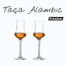Jogo 2 Taças de Cristal para Dose Alambic Cachaça Whisky 90ml Presente Pai Namorado Homem Mulher