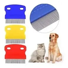 Pente Fino Tira Pulgas Para Cães Gatos Cerdas Aço