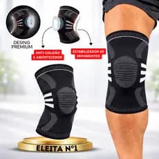 Joelheira de Compressão Ortopédica Flexível 3D LegFix Preta Original Promoção Estabiliza Exercícios e Alivia Dores