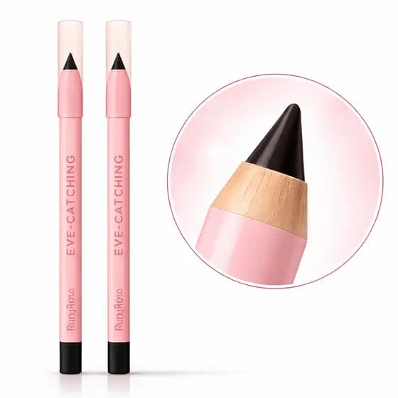 Lápis de Olho Preto Ruby Rose Linha Eye Catching Alta Pigmentação e Maciez