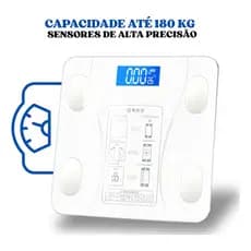 Balança de Bioimpedância Digital Bluetooth IOS/Androi Até180kg