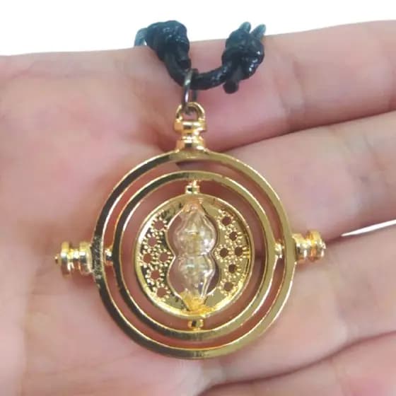 Colar Vira Tempo Viratempo Hermione Dourado Cordão Ajustável