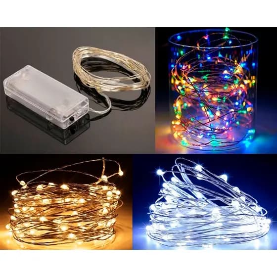 Kit 15 Fio de Led Fio Fada 1m 10 Leds Pilha