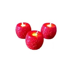 Kit com 3 Velas De Led Vermelha Estilizada Chama Oscilante 7cm Namorado