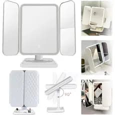 Espelho De Led Camarim Maquiagem Recarregável 3 Funções Usb