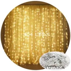 Cortina de Led Fixa 500 Leds 3m X 2,5m Branco Quente 110v