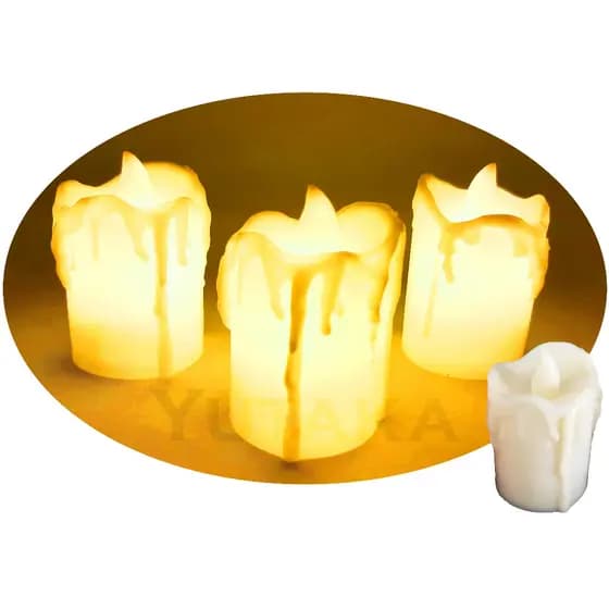 Kit Com 4 Velas De Led Vela Eletrônica Artificial Baterias Inclusas