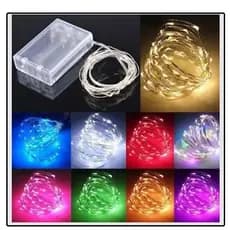 Fio Fada Cordão de Led 5m 50 Leds Pilha Branco Quente Branco Frio Colorido