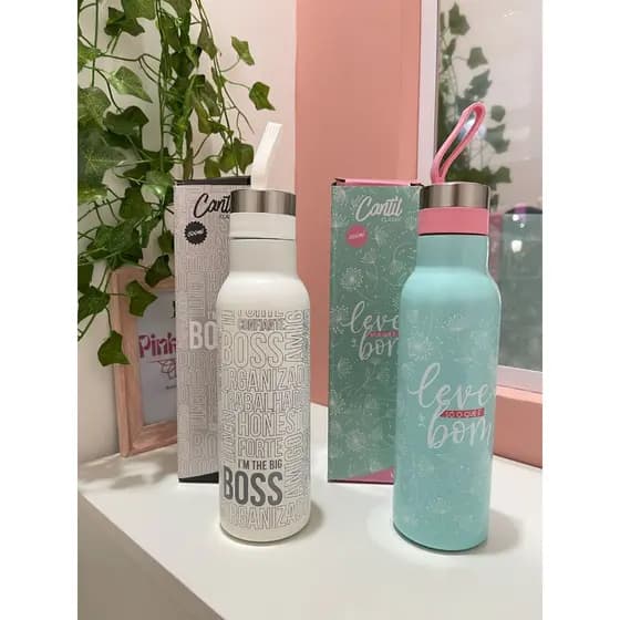 Garrafa Squeeze Térmica Cantil Classic – Leve Só O Que É Bom & Big Boss Uatt? 500ml