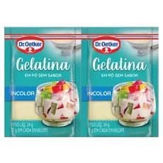 Gelatina Sem Sabor Incolor 24g c/2 pacotes de 12g - Dr Oetker