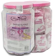 Sapatilhas Com Creme Emoliente - 50 Pares - Kit Pedicure