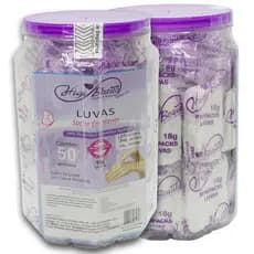 Luvas Com Creme Emoliente - 50 Pares - Kit Manicure - Higibeauty