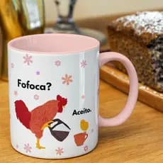 Caneca Galinha Aceita Fofoca Amizade Amigas Presente Engraçado