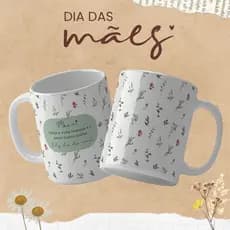 Caneca de Porcelana Branca Dia das Mães Várias Frases