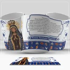 Caneca Porcelana Oração Tema Santinhos
