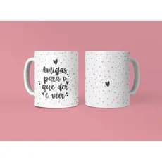 Caneca Personalizada de Porcelana Amiga Amizade Melhores Amigas