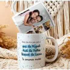 Caneca Branca Dia dos Pais Modelo com Foto Presente Personalizado