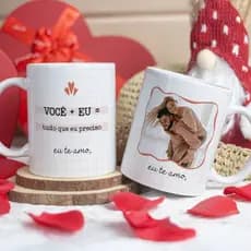 Caneca em Porcelana Branca Dia dos Namorados Presente Personalizado com Foto Surpreenda/Casal/Foto/Surpresa