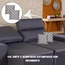 KIT CAPA DE SOFÁ RETRÁTIL DE 3 LUGARES  + 2 ALMOFADAS ESTAMPADAS MALHA