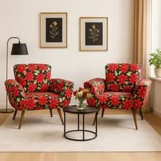 2 Capas Protetora de Poltrona Opala Estampada Coladinha Sala Quarto Recepção Escritório