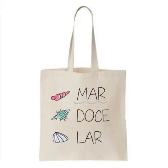 Bolsa De Praia MAR DOCE LAR estampada ecobag nylon