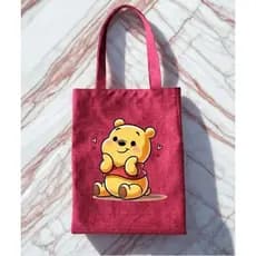 Bolsa de Praia Barata. Ecobag de Lona Estampada Bolsa Feminina vermelha de personagens