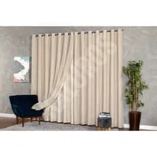 Cortina Voil Gaze De Linho 8,00 x 2,50/2,60 /2,70/ 2,80 C/forro Blackout Grosso Original