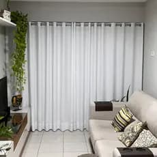 Cortina Voil Gaze De Linho 5,00 x 2,40/2,50/2,60/2,70/2,80 C/forro Blackout Grosso Original