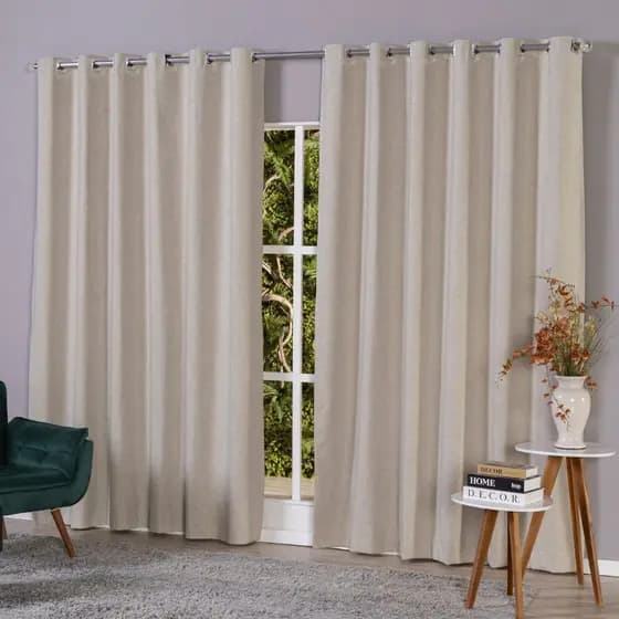 Cortina Linho 100% Blackout Para  Sala Quarto  Premium 4,00x2,30/2,50/2,80