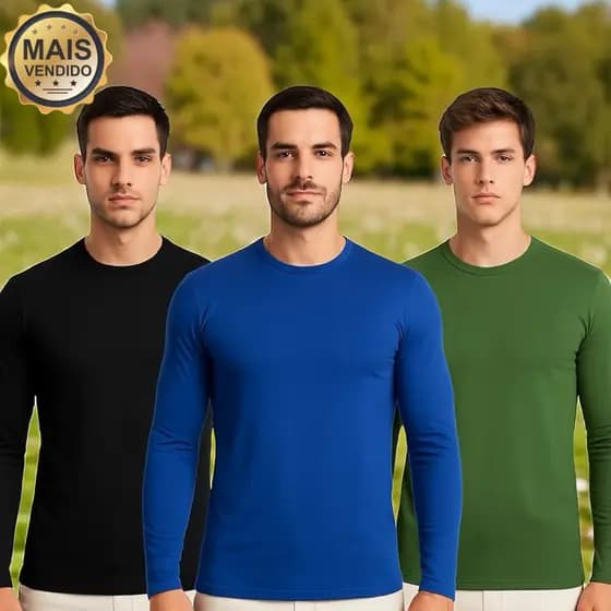 Kit 2 Camisa Térmica unisex proteção uv 50+ segunda pele camisa manga longa