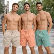 Kit 3 short linho masculino bermuda mauricinho adulto