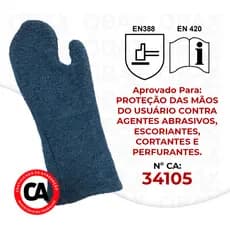 Luva Para Cozinha Alta Temperatura Termica Forno Industrial 45 cm