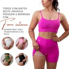Conjunto de academia suplex fitness Crossfit moda feminina cintura alta ZERO TRANSPARENCIA FORRADO