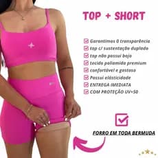 CONJUNTO FITNESS FEMININO TODO FORRADO ZERO TRANSPARENCIA TOP E BERMUDA DO P AO GG PROMOCAO