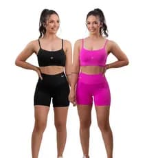 conjunto fitness academia top + short kit com 2 unidades