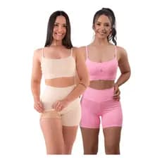 Kit 2 Conjuntos Femininos Top E Short Academia Colors Verão