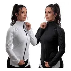 Kit 2 Blusas Com Ziper Poliamida Com Protecao Solar Atacado