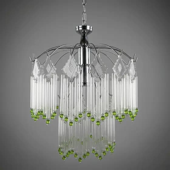 Luminária de Vidro Pendente para Iluminação da Sala de Estar e Quarto - Detalhe Verde