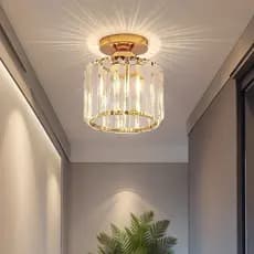 Luminária dourada de teto com LED para casa e decoração