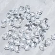 100 Castanha Acrílico Cristal 14mm Montagem de Lustres e decoracoes