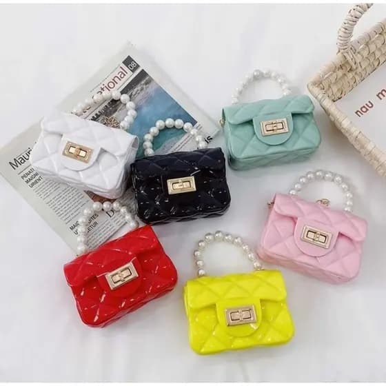 Bolsa de ombro baguete bags colorida de geléia Fashion para meninas Blogueira infantil