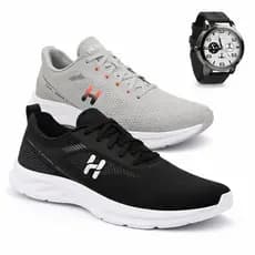 kit Tenis Masulino Run casual academia leve e confortavel + relogio