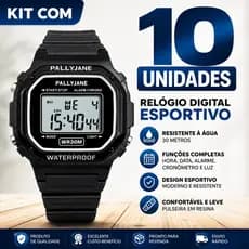 Kit 10 Relógios Esportivo Digital Multifuncional A Prova D Água Revenda Atacado