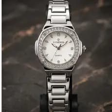 Relógio Feminino Elegante Luxo Pulseira Aço Resistente à Água